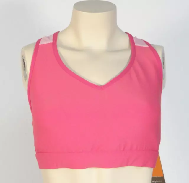 Lucy Moisture Wicking LucyTech Pink Race Me Bra II Sports Bra Womans NWT