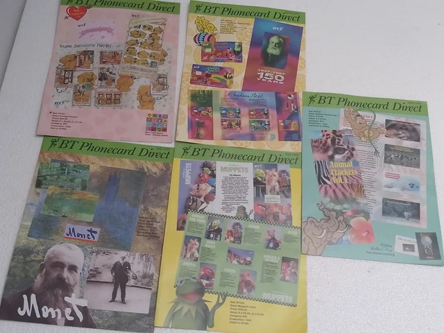VINTAGE RETRO PHONE Cards BT Direct collectors Club 1997 leaflet job lt ...