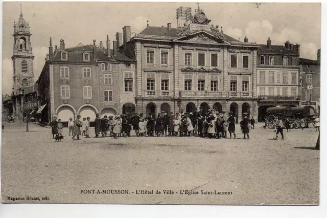 PONT A MOUSSON - Meurthe et Moselle - CPA 54 - la mairie - groupe d'enfants