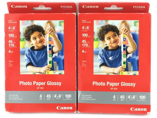 Canon Pixma Photo Paper Glossy 4"x6" 100 Sheets 2 Packs New Factory Sealed
