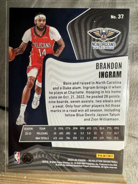 2023 Panini Revolution #37 Brandon Ingram Red Swirl 044/199 2