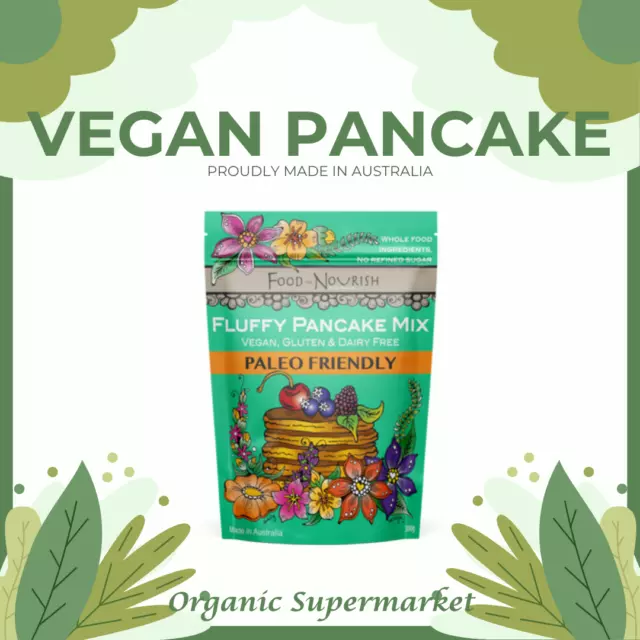 VEGAN ORGANIC GLUTEN FREE PALEO FRIENDLY Pan Cake Mix Food to Nourish x 3