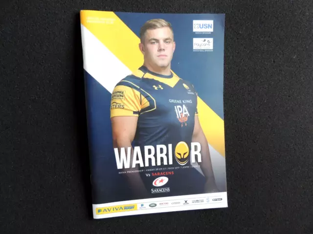 Rugby Union Worcester Warriors v Saracens 29th September  2017