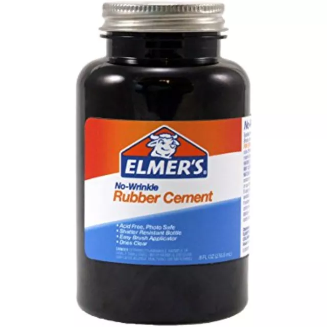 Elmer's Rubber Cement, No-Wrinkle, 8 Ounces