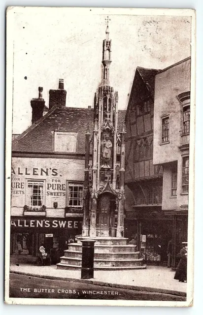 1918 The Butter Cross City Of Winchester Uk Allen's Sweets  Postcard P2733