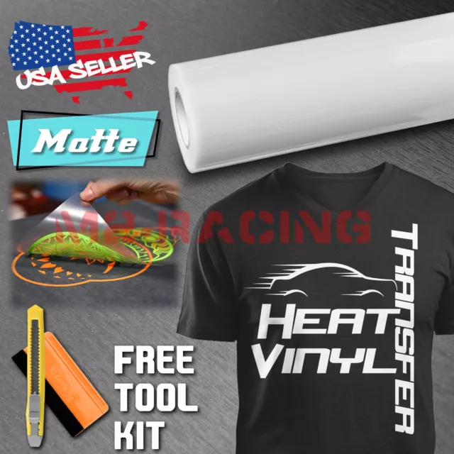 Matte White Heat Transfer Vinyl HTV T-Shirt 20" Wide Roll Iron On / Heat Press