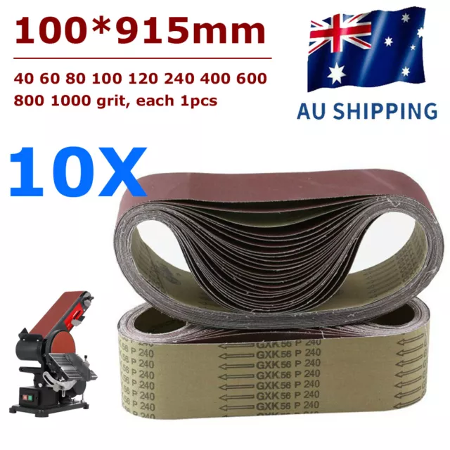 10X Sanding Belts Belt Sander 4"x36" Heavy Duty Cloth Backed 100mm X 914mm 915mm