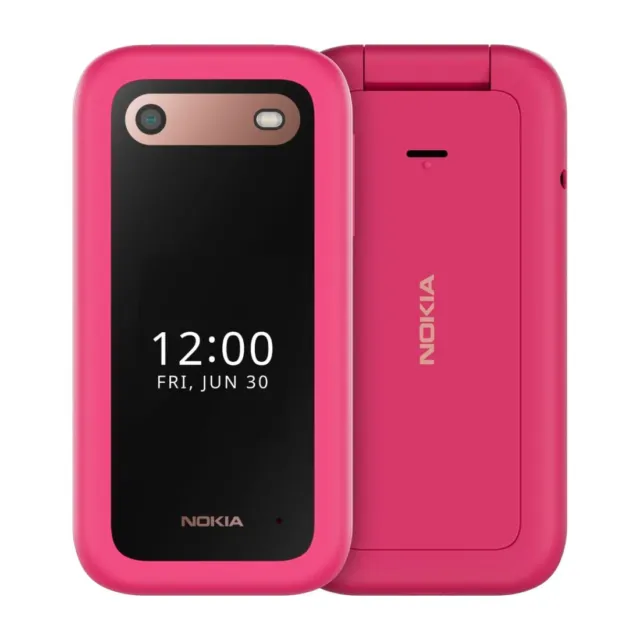 Nokia 2660 Flip  (Dual Sim, 2.8 inches, 32GB, 4G) - Pop Pink