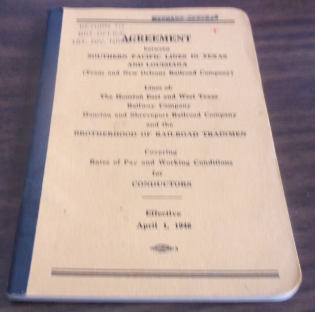 1946 Southern Pacific Texas & New Orleans Conductors Agreement