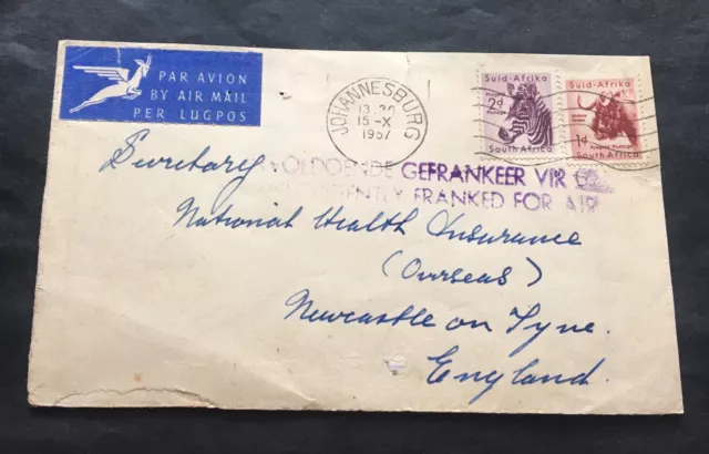 1957 South Africa RSA Johannesburg - used cover with Michel No. 240, 242