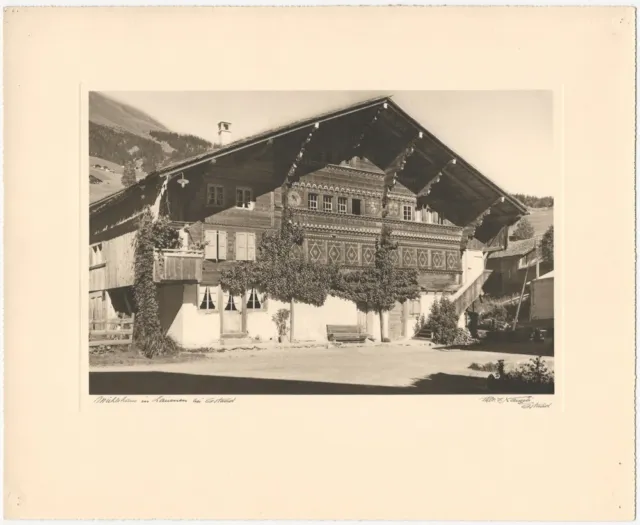 Jacques Naegeli Gstaad Swiss Mountain Chalet with Ivy Silver Signed Photograph