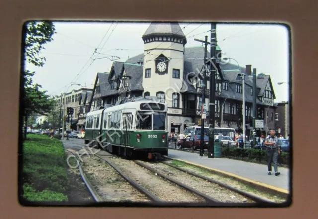 Original '90 Kodachrome Slide MBTA Boston Transit 3602 Trolley action   34O59