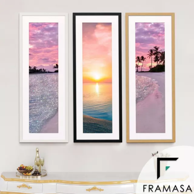 Panoramic Black Picture Frames White Photo Frames With Multicolored Mounts 2