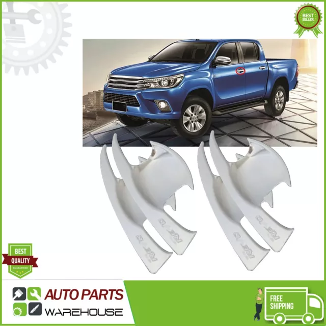 Chrome Bowl Handle Insert Cover Trim For Toyota Hilux Revo 2016 Set Of 4