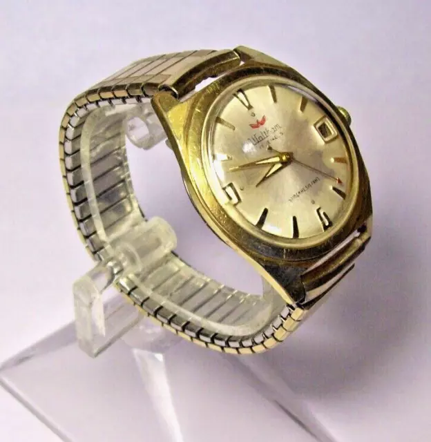 Waltham Classic Mens Watch 10K Gold GF 1950's 17-J Mechanical W/Date Runs Great