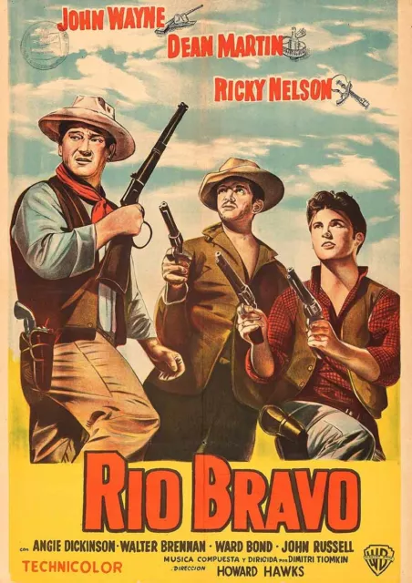 RIO BRAVO 1959 Movie POSTER PRINT A5 A1 John Wayne Classic Western Film Wall Art