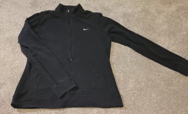 Nike Womens Top Half Zip Running Large Black Pullover Jacket