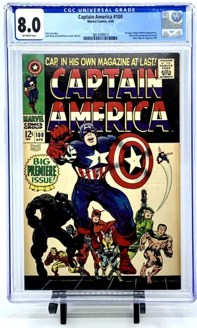 CAPTAIN AMERICA #100 CGC 8.0 OW Pages First Issue Origin Retold Marvel 1968