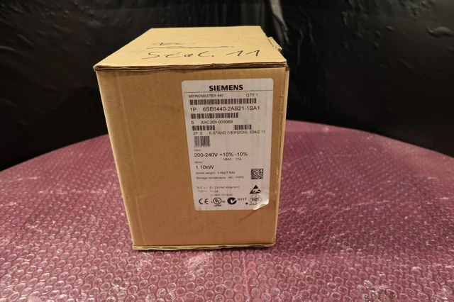 Siemens MICROMASTER 440 6SE6440-2AB21-1BA1 FU 1,1 kW 6SE6 440-2AB21-1BA1 Siemens MICROMASTER 440 6SE6440-2AB21-1BA1 FU 1,1 kW 6SE6 440-2AB21-1BA1