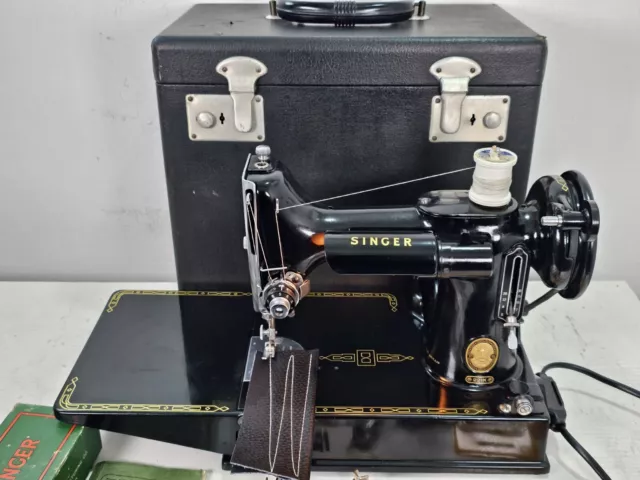 Serviced 1956 Singer 221K sewing machine in good Working order.