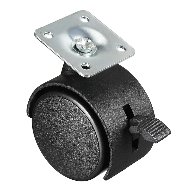 2 Inch Swivel Casters Nylon Twin Wheel with Brake,Top Plate Mount
