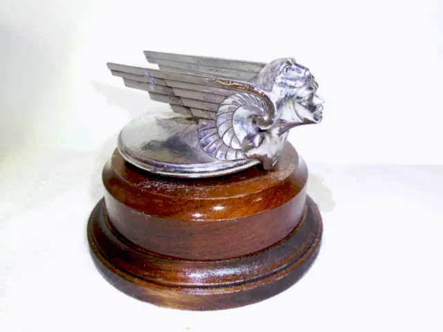 1930's Chevrolet Winged Viking Radiator Cap Car Hood Ornament With Mount