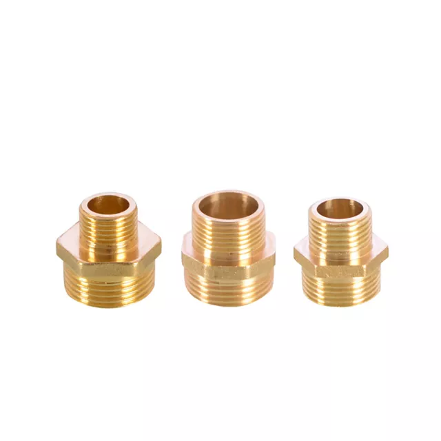 Brass Equal / Reducer Hex Nipple BSP Male To Male Fitting Connector 1/8" ~ 1" 3