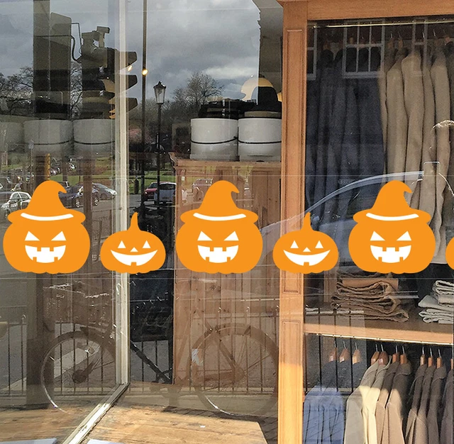 Adesivo finestra viso spaventoso zucca di Halloween / adesivi finestra aggrappato