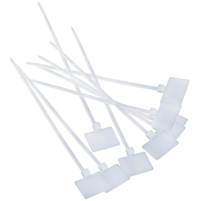 50Pcs Nylon Cable Tie Label Self-Locking  Zipper Trim Wrap  Line Label E6P1