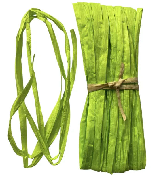 Cinta de papel Raffia para regalos decoración libro de recortes hágalo usted mismo artesanías verde manzana 1m 10m