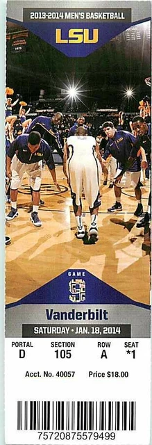 Ticket College Basketball Vanderbilt 2013 - 14  1.18 - LSU Tigers