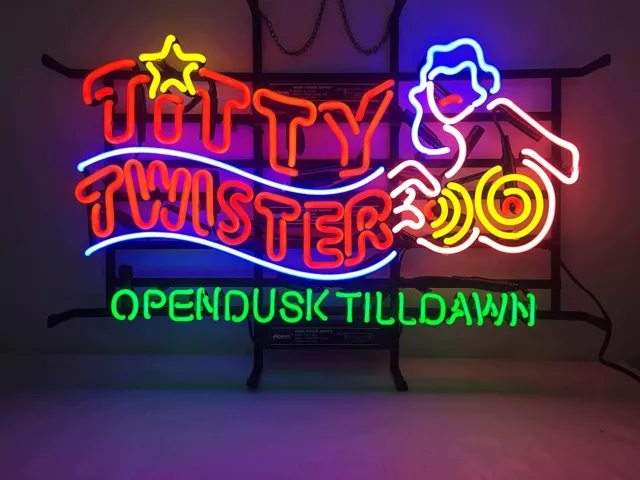 Open Dusk Till Dawn Neon Light Sign 24x20 Beer Bar Pub Man Cave Wall Decor