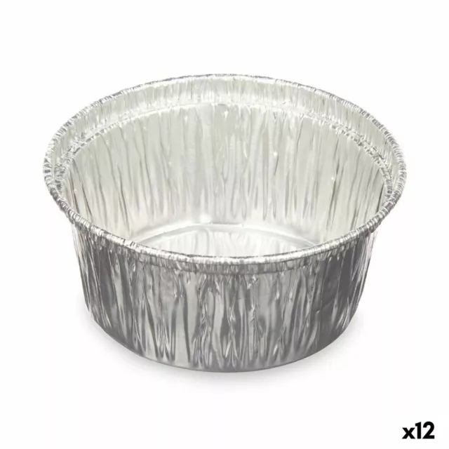 Set de Fuentes de Cocina Desechable Redondo Aluminio 8,5 x 8 x 8,5 cm [12 Uni