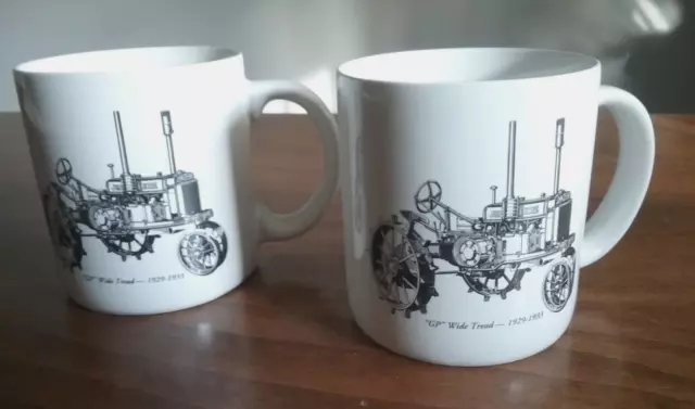 Set of 2 John Deere Model GP Wide Tread Tractor 1929-1933 Coffee Mugs NOS