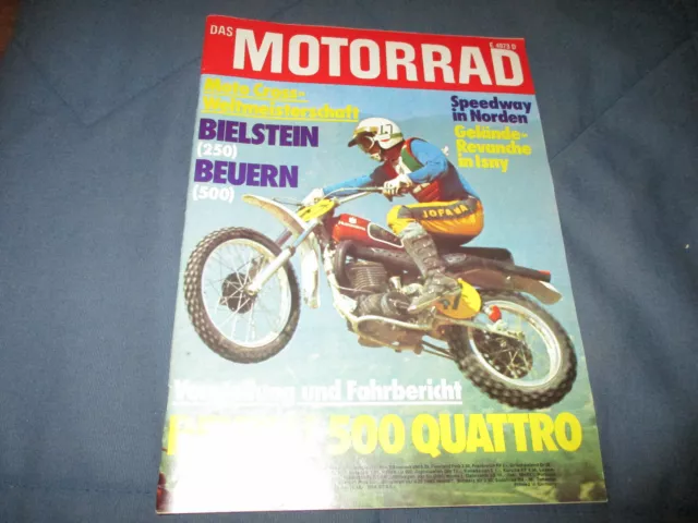 Das Motorrad 13.7.1974 14/74 Benelli 500 Quattro Heft komplett