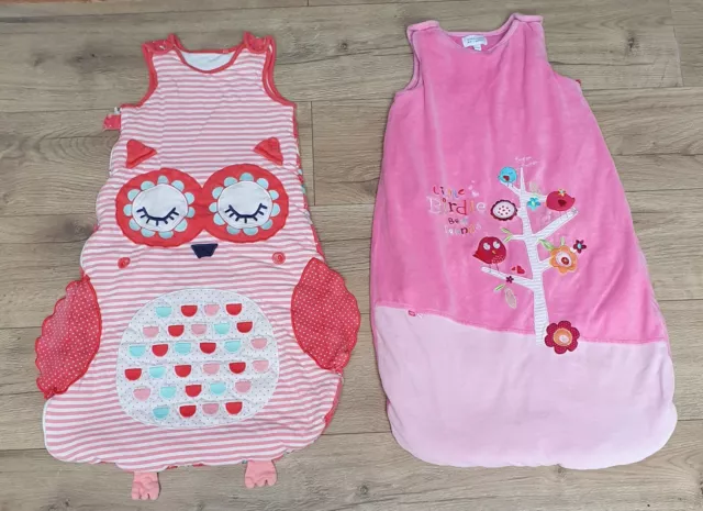 Baby Girls Owl Birds Bundle Sleep Sacks Sleeping Bag 6-18 12-18 Months