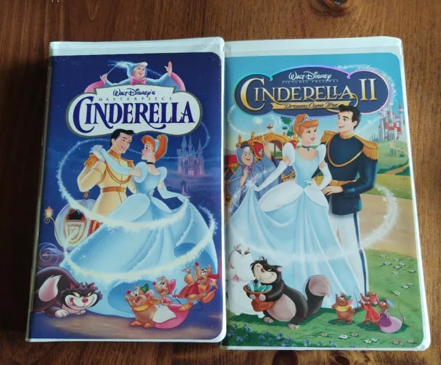"Cinderella" & "Cinderella II: Dreams Come True" VHS Walt Disney Home Video