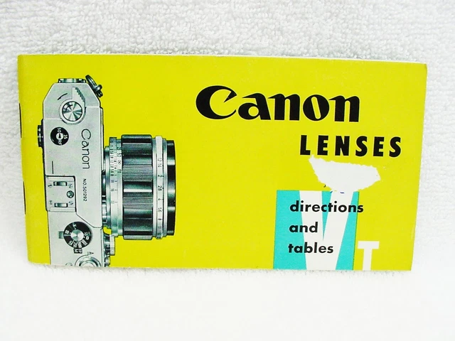 Canon Lenses (Rangefinder) Booklet | 43pg | 1956 | Pics & articles | $24 |