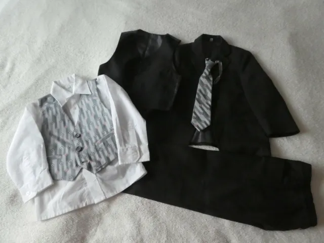 Kinder Anzug Set mit Hemd Weste Krawatte Gr: 98 TOP
