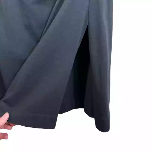 Soft Surroundings Black 3/4 Sleeve Jersey Knit Faux Wrap Dress Size Petite M 3