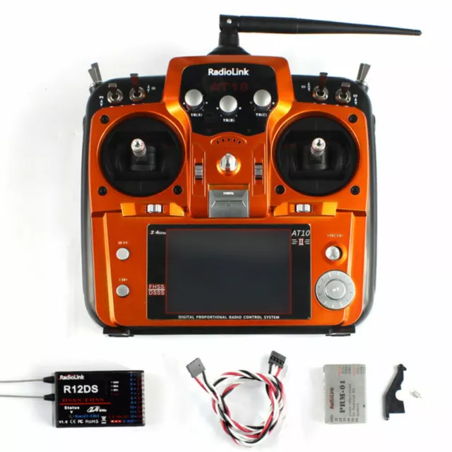 RadioLink AT10 II 2.4Ghz 12CH RC Transmitter with R12DS Receiver PRM-01 Module