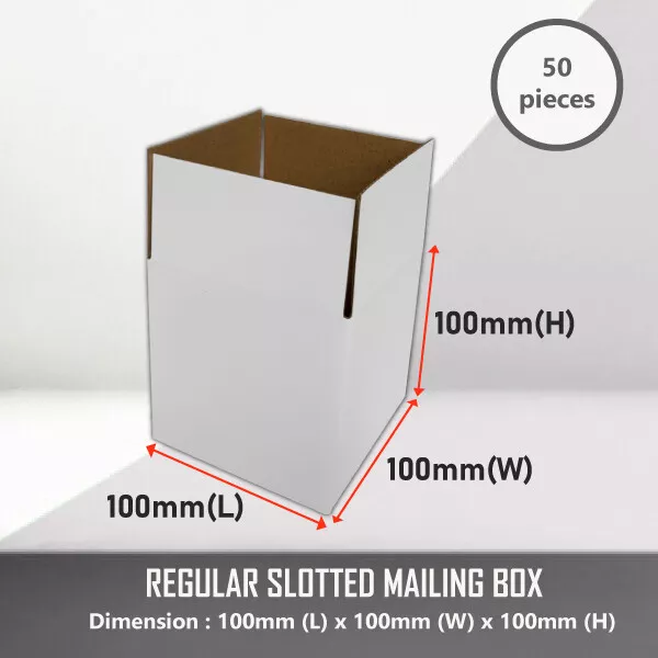 50 x Mailing Boxes 100 x 100 x 100mm Cube Shipping Packing Cardboard Box 