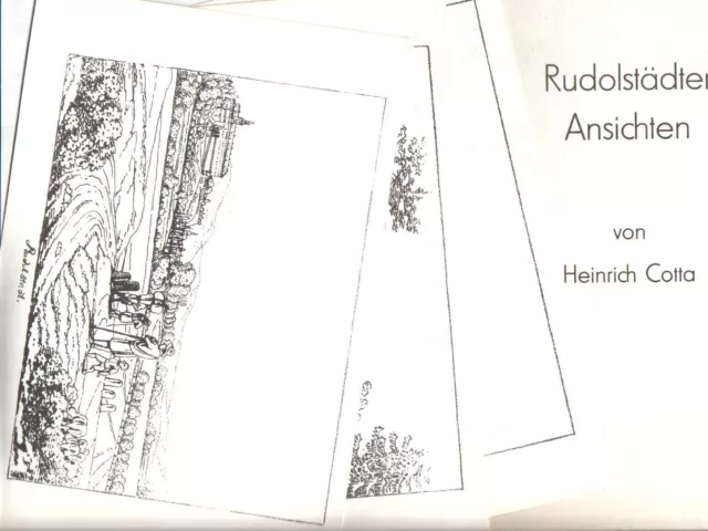 Heinrich Cotta Rudolstädter Ansichten Mappe mit drei Drucken von Rudolstadt DDR