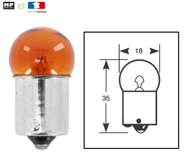Ampoule 12V 10W BA15S Rouge - Pour Feux Arrière, Stop, Clignotants | Moto, Voiture, Scooter Vintage