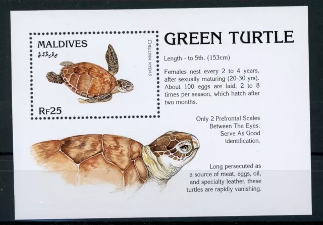 Malediven Block 340 postfrisch Schildkröte #IN078