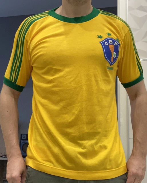 Maillot Brésil Vintage Années 70 – Campea – Taille M – Excellent État – Foot Rétro