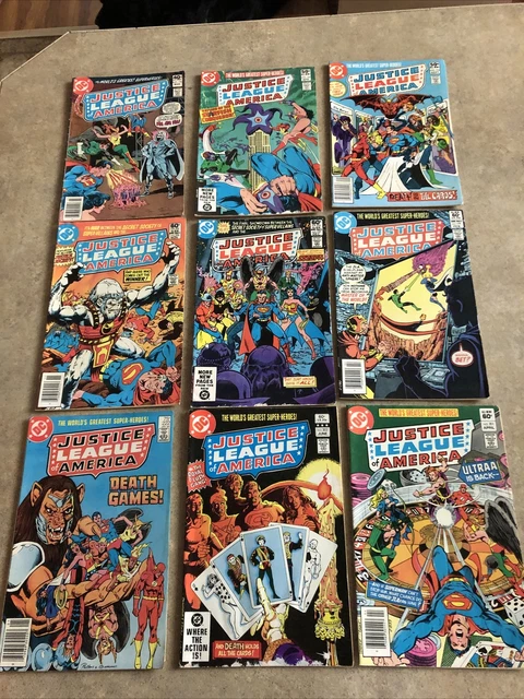 Mixed Lot of 9~Vintage DC Comic Books Justice Leaque America 1980’s Bronze Age