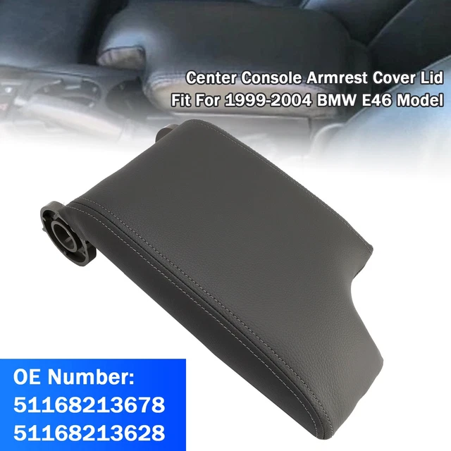 FITS BMW E46 ARM REST ARMREST BLACK COVER REAL Leather New Black Stitch