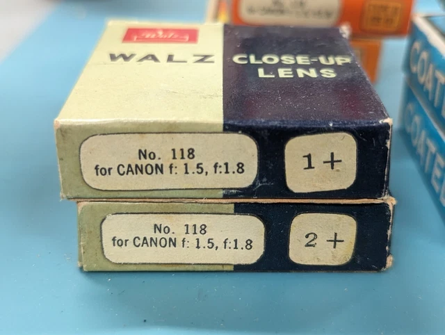 Walz Canon 1.5-1.8 Rangefinder Close Up 1+, 2+  40mm lens filters NOS