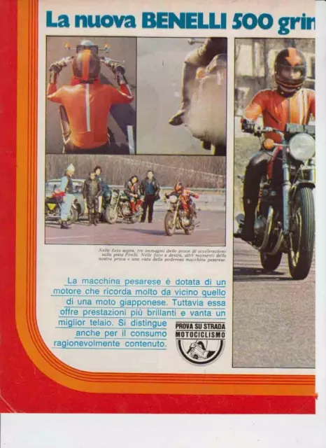 advertising Pubblicità TEST MOTO BENELLI 500 1974-MAXIMOTO MOTOITALIANE EPOCA